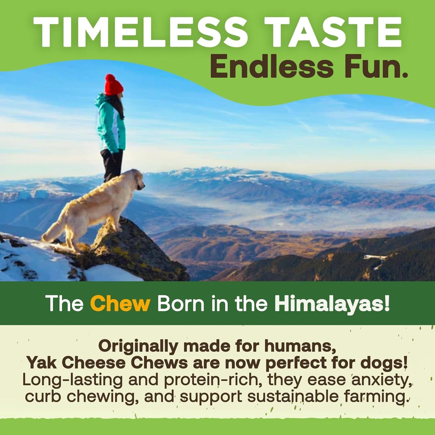 Gold Yak Chews for Large Dogs (1 lb to 5lb Bags)